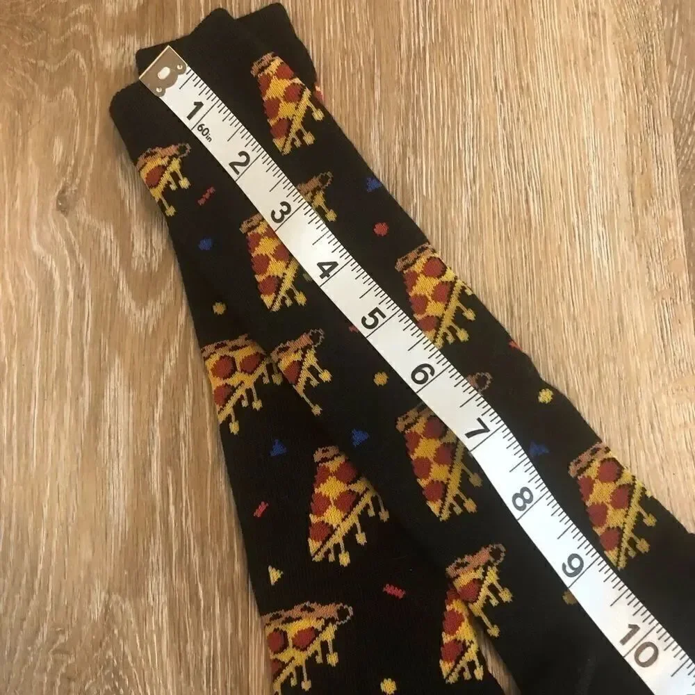 Sock it to me Juniors youth Kids Pizza party knee high Socks black 🍕